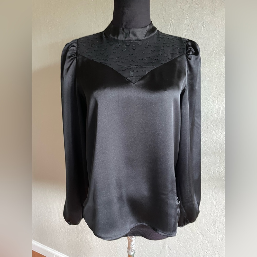 Anthropologie Pleione satin top